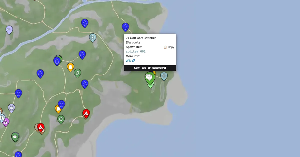 2x Golf Cart Batteries - Sons Of The Forest Map