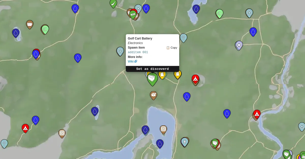 Golf cart battery sons of the forest map